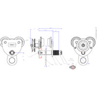 Mw Tools – Chariot porte-palans manuel 1 t – Entraînement par chaîne 2,9 m – Compatible poutres IPE, IPN, HEA – HNRKG1T