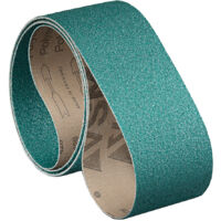 Bandes abrasives en zirconium aluminium pour acier inoxydable acier doux métaux non ferreux bois 75x1016 mm Grain 60 (5 pièces) Optimum SB75X1016-K60