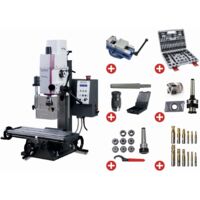 Perceuse-fraiseuse X 280 Y 175 mm Z 280 mm CM2/M10 0,75 kW 230V vitesses variables avec accessoires Optimill MH20V PACK