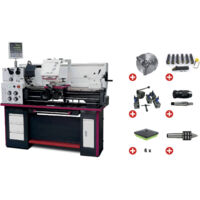 Tour à métaux hauteur des pointes 165 mm entre-pointes 830 mm alésage 38 mm 1,5 kW 400V avec accessoires essentiels Optiturn TH3309D PACK