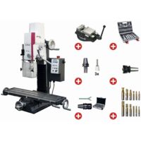 Perceuse-fraiseuse X 480 mm Y 175 mm Z 370 mm BT20 0,95 kW 230V changement d'outil mécanique avec accessoires Optimill MH22V PACK