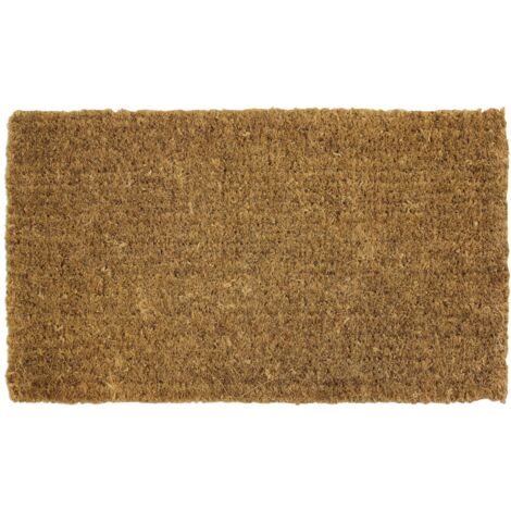 Plain Natural 100% Coir Entrance Doormat, 45x75cm