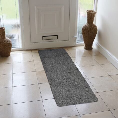 Kensington Machine Washable Cotton Runner Barrier Doormat, 50x150cm, Grey