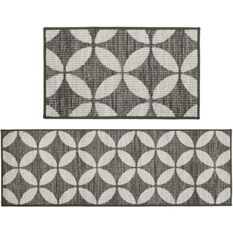 Fiora Machine Washable Doormat and Runner, Pewter (1/4)