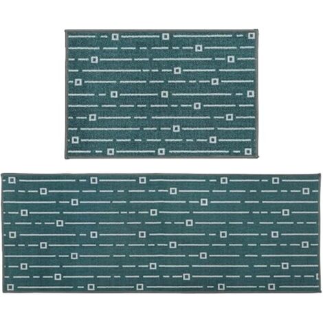 Savio Machine Washable Doormat and Runner, Teal (1/4)