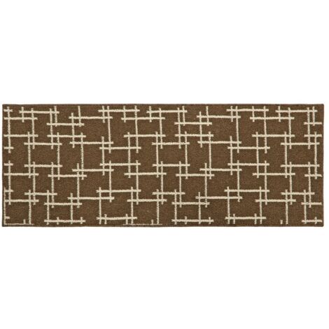 Vector Machine Washable Latex Backed Runner, 57x150cm, Brown (1/4)