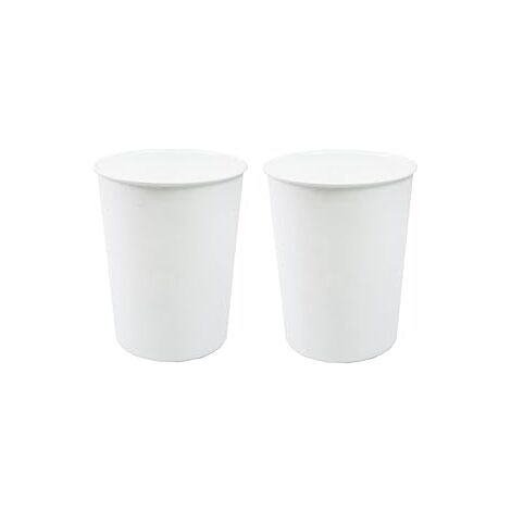Quality Vibrance White Lightweight Plastic Waste Paper Basket Bin, Set of 2 (1/4)