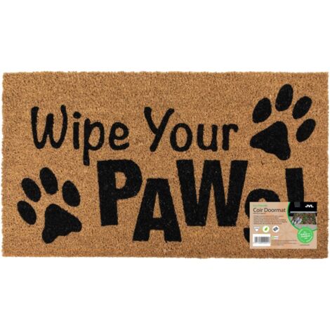 JVL Eco-Friendly Latex Backed Coir Entrance Doormat, 40x70cm - Wipe Your Paws (1/5)