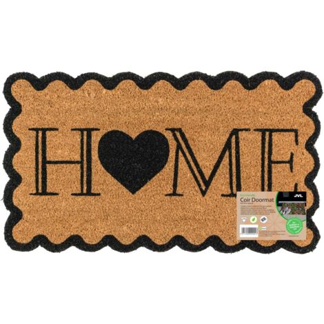 JVL Eco-Friendly Latex Backed Coir Entrance Doormat, 40x70cm - Scalloped Home (1/5)