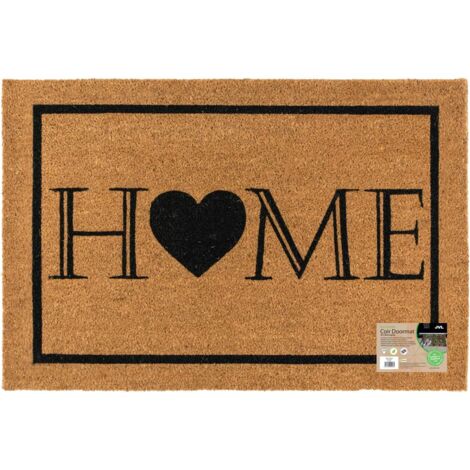 JVL Eco-Friendly Latex Backed Coir Entrance Doormat, 60x90cm - Heart Home Welcome (1/5)