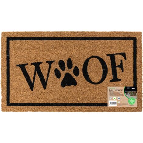 JVL Eco-Friendly Latex Backed Coir Entrance Doormat, 40x70cm - Woof