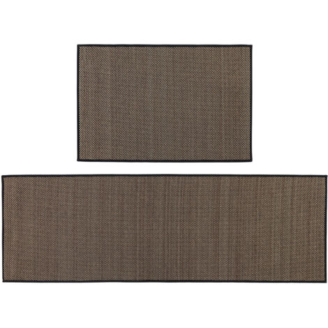 JVL Antarra Doormat and Runner Set, Black - 50x75cm (1/5)