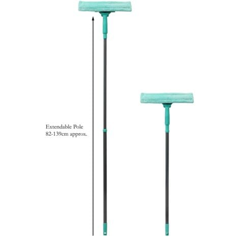Super-Absorbent Window Cleaner with Extendable Pole, Turquoise/Grey