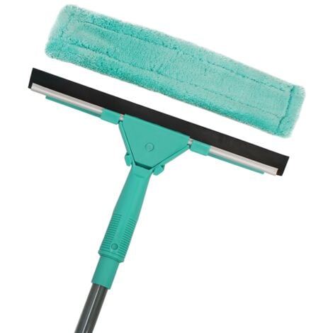 Super-Absorbent Window Cleaner with Extendable Pole, Turquoise/Grey