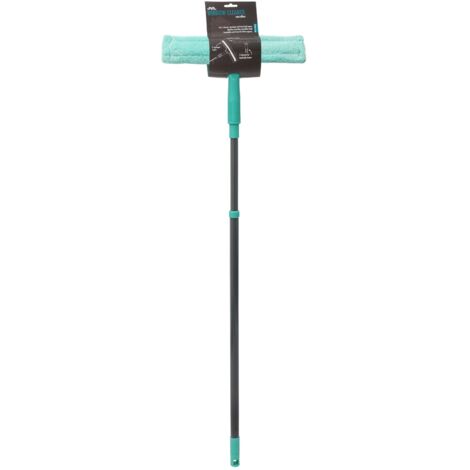 Super-Absorbent Window Cleaner with Extendable Pole, Turquoise/Grey