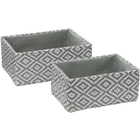 Argyle Set of 2 Rectangular Storage Baskets (1/4)