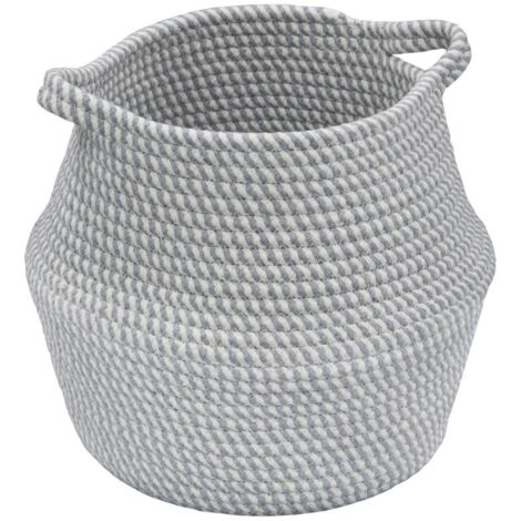 Edison Round Belly Cotton Rope Storage, Medium, Grey