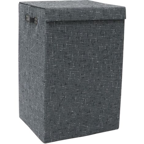 Shadow Fabric Foldable Laundry Hamper with Lid (1/4)