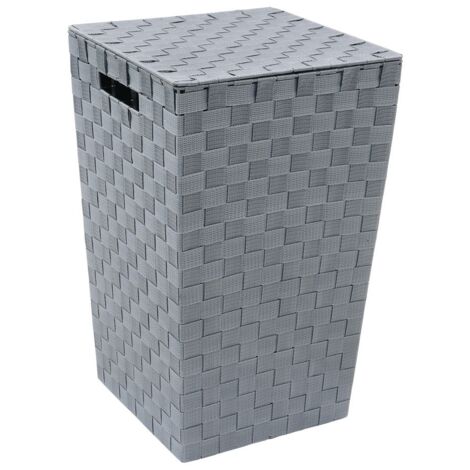 Vichy Square Nylon Laundry Hamper, Grey (1/4)