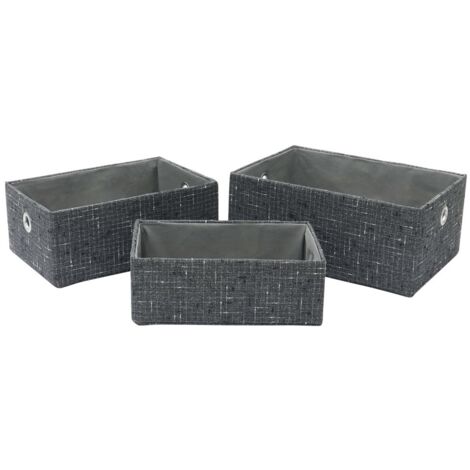 Shadow Rectangular Fabric Storage Baskets, Set of 3 (1/4)