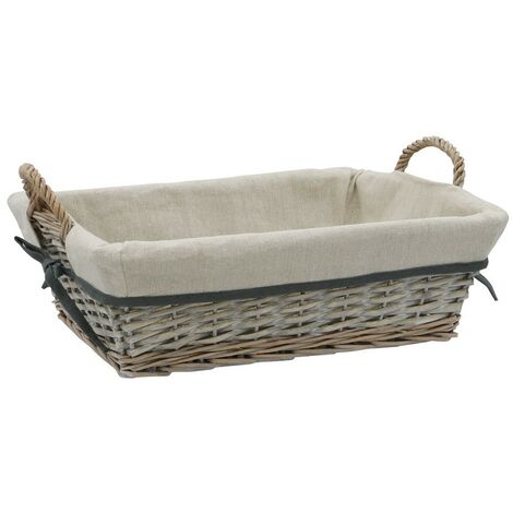Arianna Rectangular Willow Storage Basket, Grey Wash (1/4)
