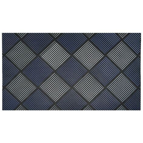 Platina Scraper Rubber Doormat, 40x70cm, Silver/Blue (1/4)