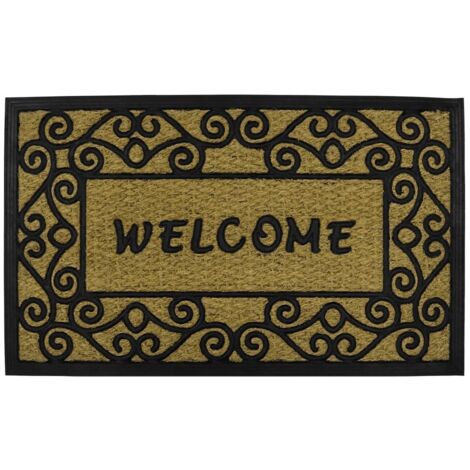 Woven Coir Tuffscrape Doormat, 45x75cm, Welcome