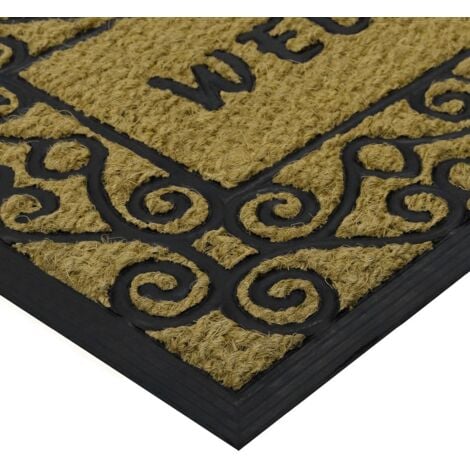 Woven Coir Tuffscrape Doormat, 45x75cm, Welcome
