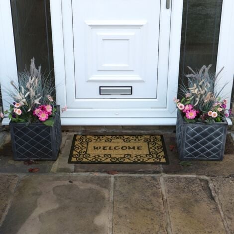 Woven Coir Tuffscrape Doormat, 45x75cm, Welcome