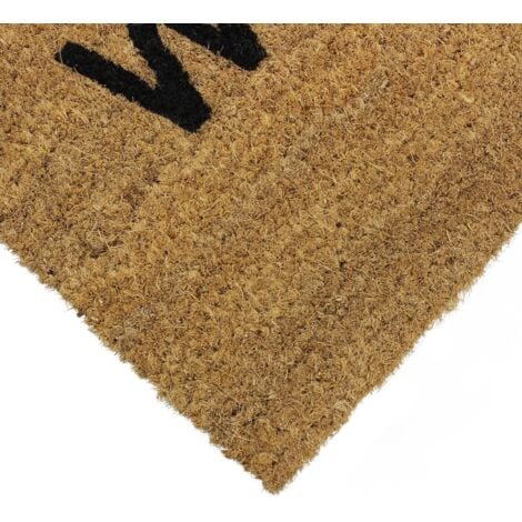 Heavy Duty Welcome Pvc Backed Coir Entrance Doormat Vinyl X Cm Brown