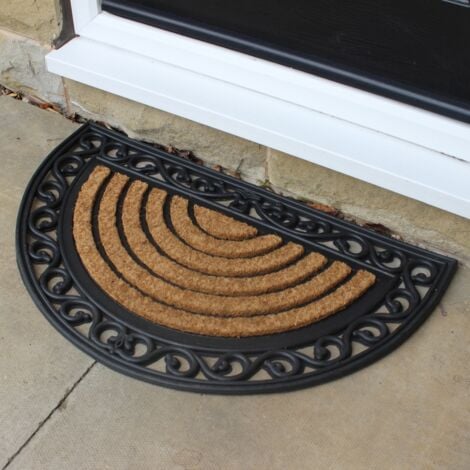 Karina Heavy Duty Rubber Coir Doormat, 45x75cm, Rattan, Brown