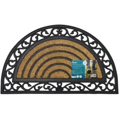 Karina Heavy Duty Rubber Coir Doormat, 45x75cm, Rattan, Brown