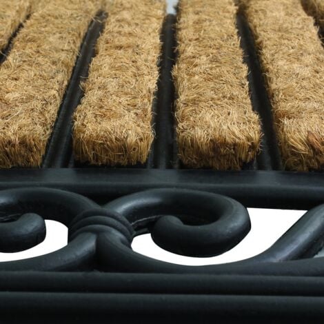 Karina Heavy Duty Rubber Coir Doormat, 45x75cm, Fabric, Brown