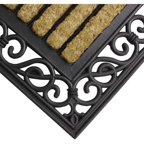 Karina Heavy Duty Rubber Coir Doormat, 45x75cm, Fabric, Brown