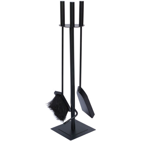 Malham Contemporary Fireside Companion Tool Set, Black, Steel