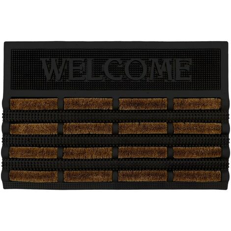 Nimbus Rubber Coir Scraper Tuffscrape Doormat, 40x60cm, Welcome