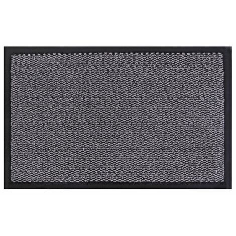 Heavy Duty Barrier Anti-Slip Door Floor Mat, 80x120cm, Grey Black