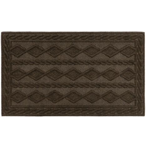 Knit Rubber Backed Indoor Doormat, 45x75cm, Brown (1/4)