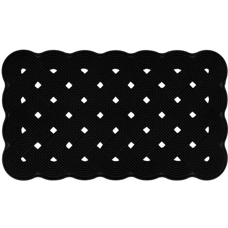 Trellis Rope Design Rubber Scraper Doormat, 40x70cm (1/4)