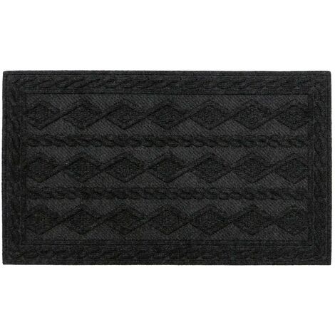 Knit Rubber Backed Indoor Doormat, 45x75cm, Charcoal (1/4)