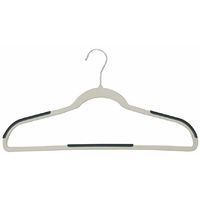 JVL Premium Range Plastic Space Saving Non-Slip Coat Hangers, Grey/White, Pack of 20