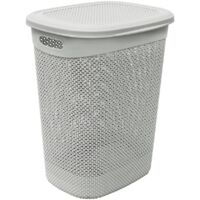 Droplette Design Plastic Laundry Basket, 52L, Ice Grey