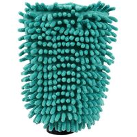 Car Care Cleaning Range Hand Mitt with Elasticated Cuff, Chenille and Microfibre, Teal/Grey