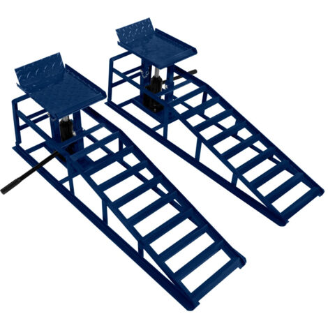 Auffahrrampe 2x hydraulischem Wagenheber 3T 3000kg Höhenverstellbar Auto PKW KFZ