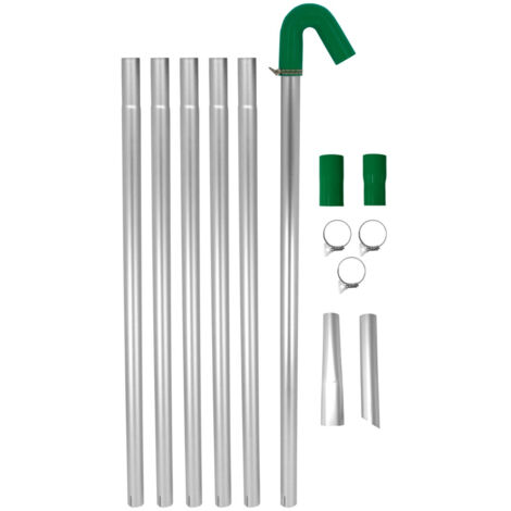 Saugstange für Dachrinnen Reinigung Set 7,2m Lange Reichweite Staubsaugeraufsatz 1,2m bis 7,2m 51mm Stangendurchmesser 700g/Stange Aluminiumrohre Düsen Silikonschlauchadapter U-Biegungshals mit Clips