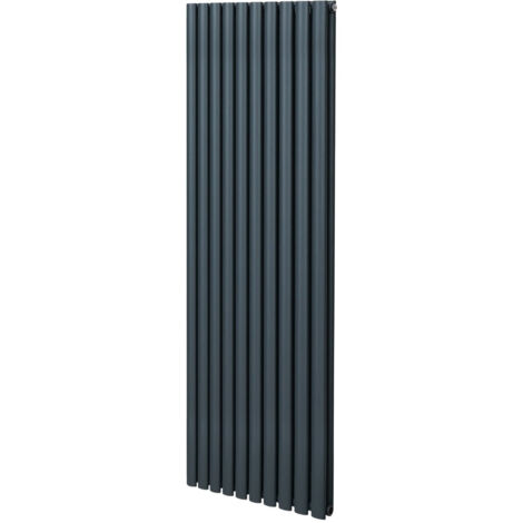 Röhrenheizkörper Oval Zentralheizung Modern Vertikal Anthrazitgrau 1800 x 600mm (1/5)