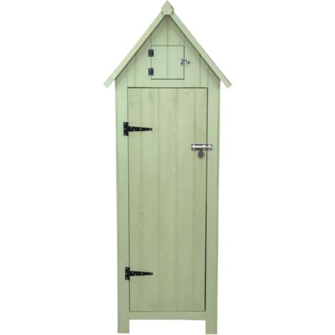 Gartenschrank aus Holz Werkzeugschrank Gartenhaus Wasserfest 3 Regale 4 Haken