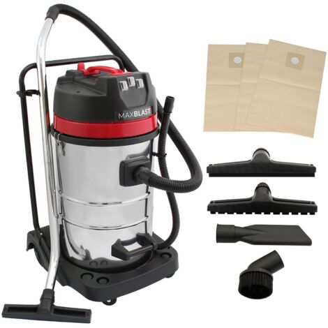 Industriestaubsauger 80L Nass- und Trockensauger 3000W Edelstahl Gewerbe-Hoover