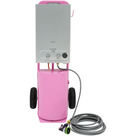 18L tragbare Pferdedusche, sofortiger Gas-Warmwasserbereiter, Rosa (1/5)