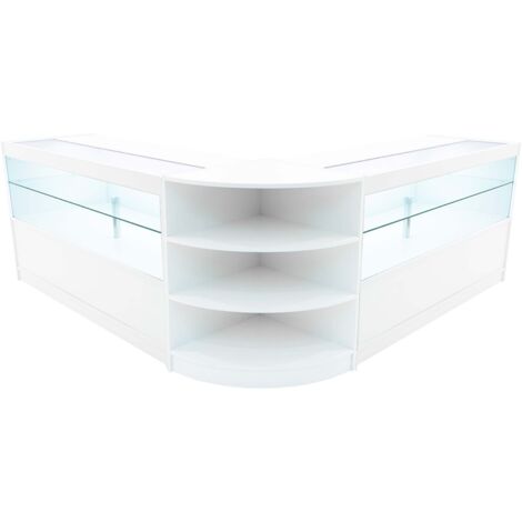 Weißes Verkaufstheken-Set Andromeda LED-Beleuchtung C1500 LM60 Abschließbare (1/5)